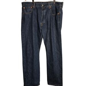 Levi's 501 Original Fit Jeans Dark Wash Button Fly Mens W38‎ L29